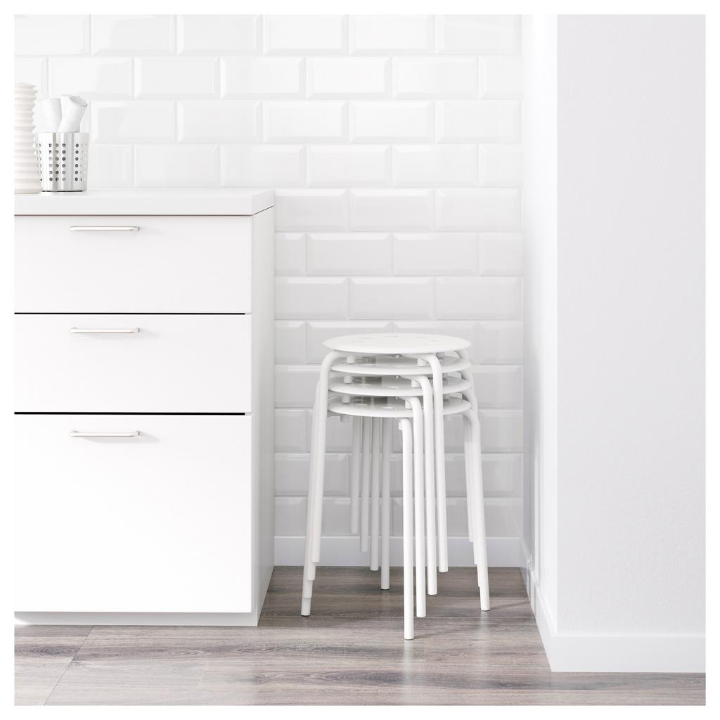 MARIUS IKEA Taburet, ağ 45 sm