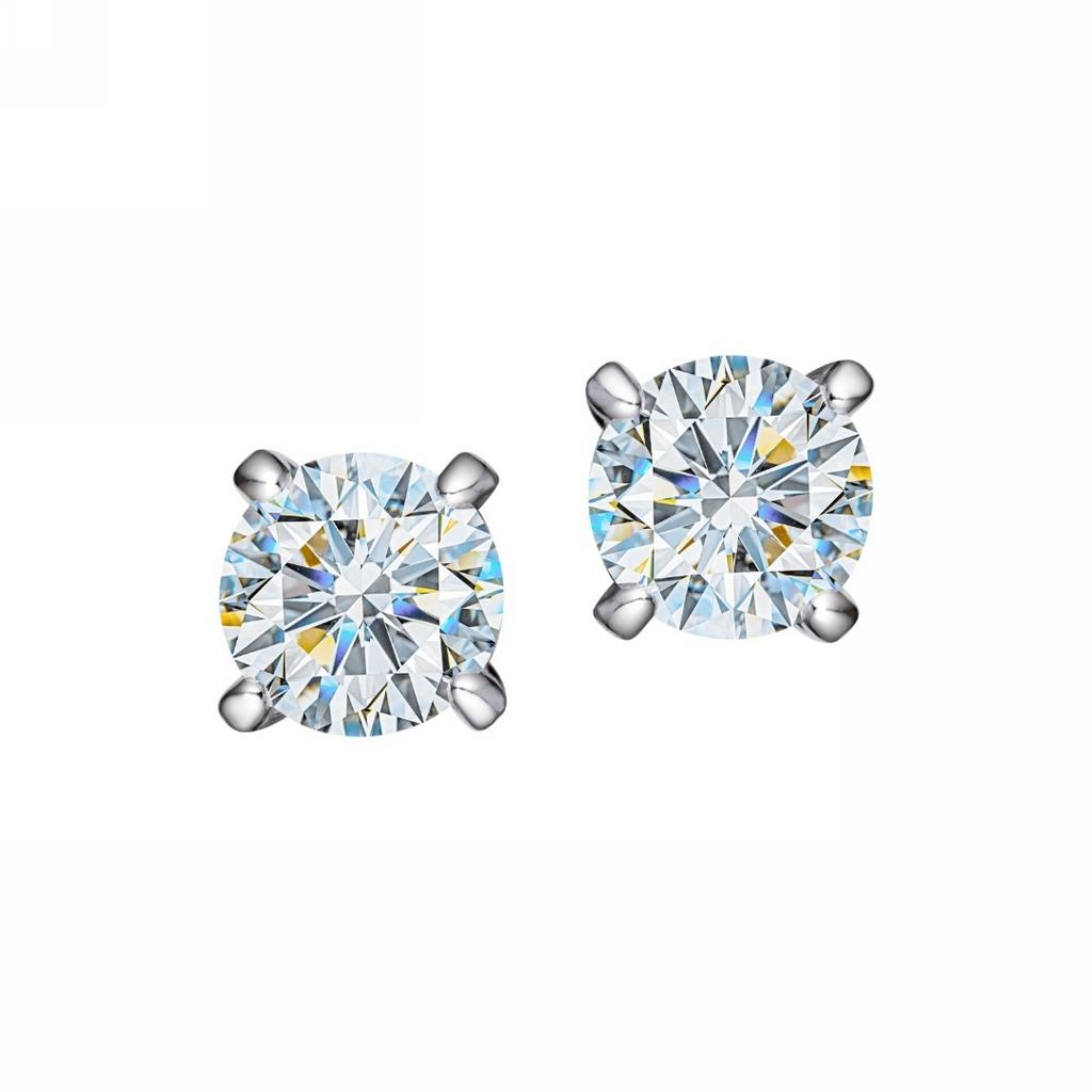 Серьги пусеты Embrasse White 6 мм