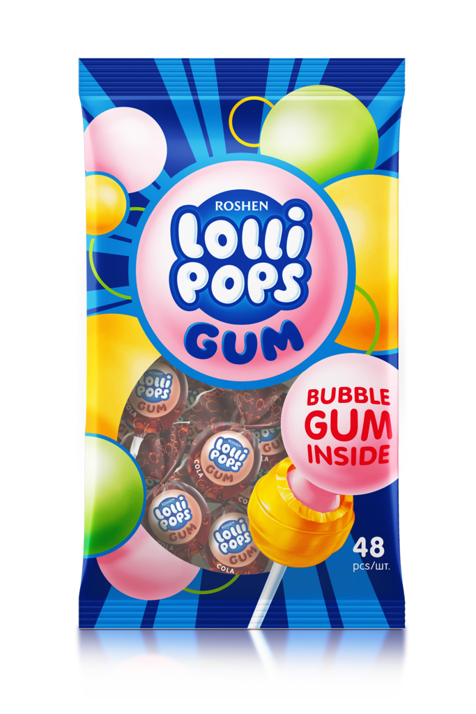 CARAMELA ROSHEN Lollipops GUM Cola 0.92kg / 9 buc