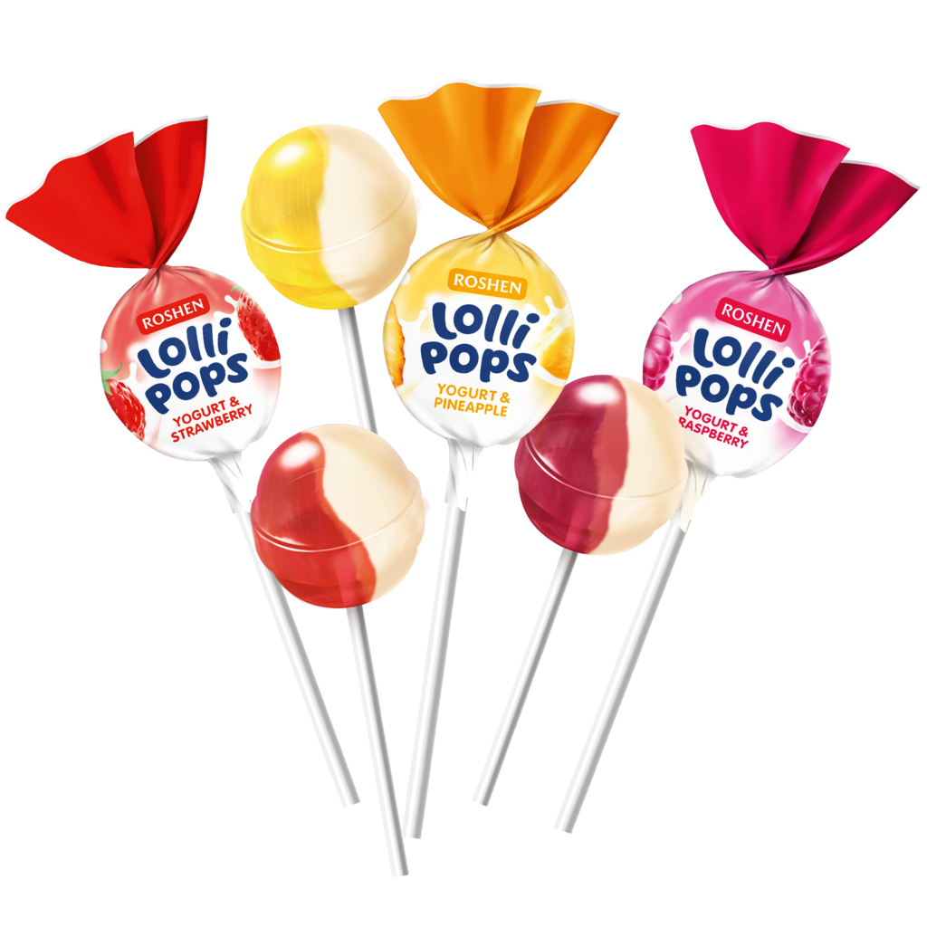 CARAMELA ROSHEN LolliPops cu gust de iaurt 0.92kg / 9buc