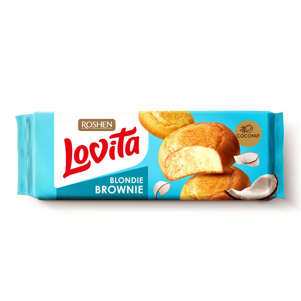 BISCUITI ROSHEN Lovita Blondie Brownie de cocos 152g / 21 buc