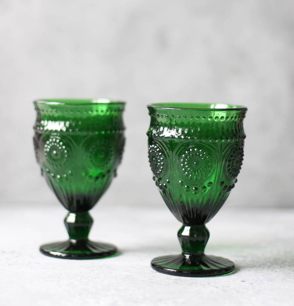 Бокалы 220 мл, зеленые, 4 штуки