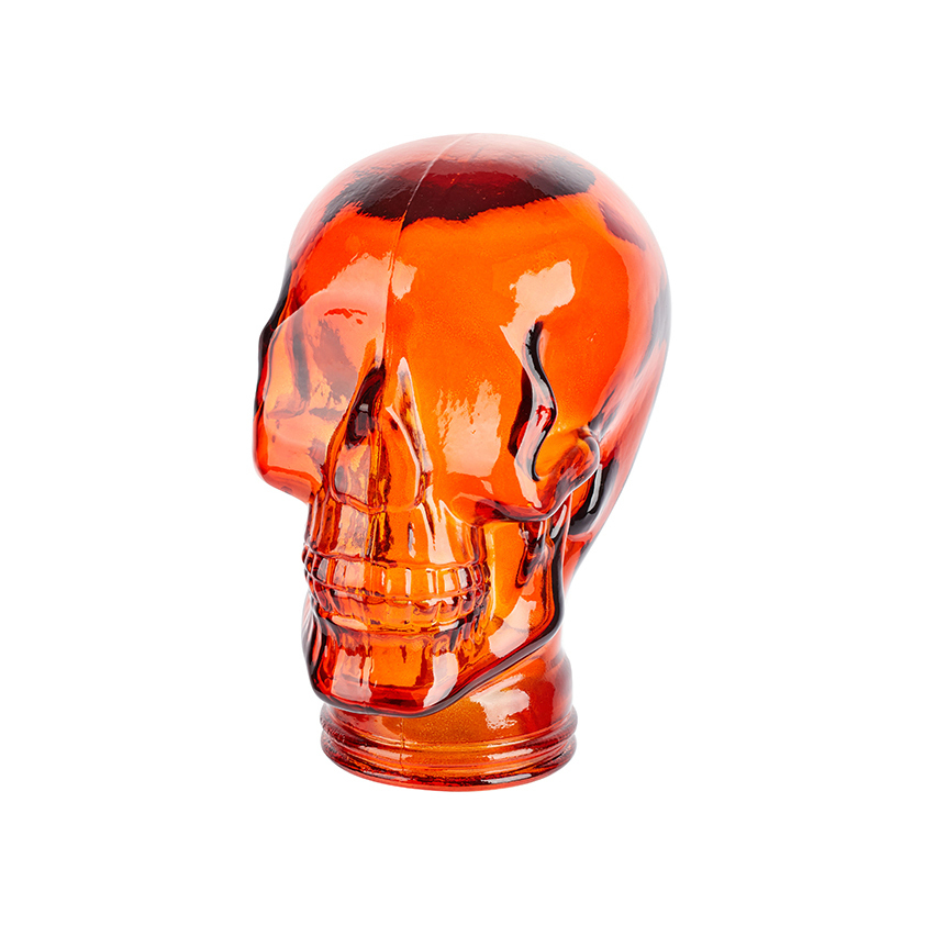 Череп стеклянный, оранжевый
