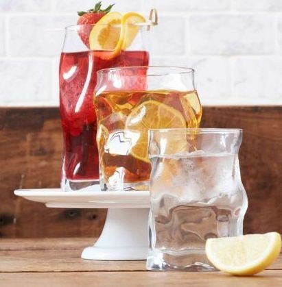 Стаканы мятые "Sorgente " 300/420/460 мл, прозрачные, 6 штук