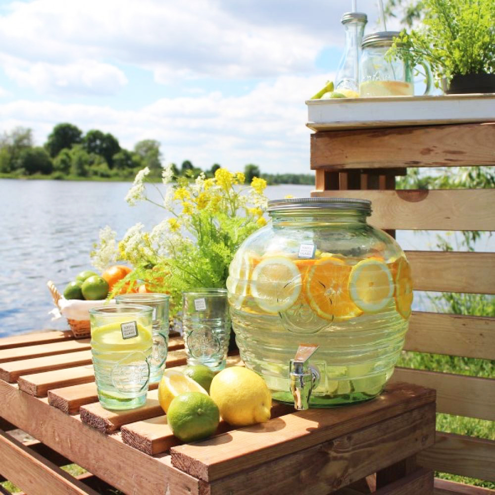 Набор "Пчела": Лимонадник 8 литров + 4 стакана 300 мл