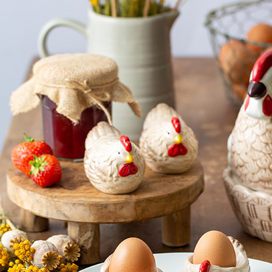 Керамические солонка и перечница набор P&K "Country Hens"