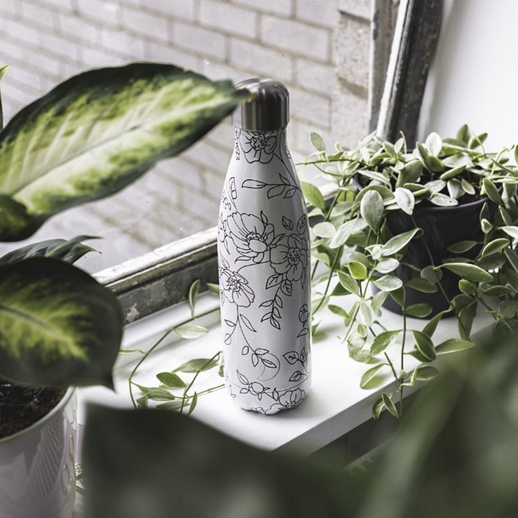 Термос Line Drawing 500 мл Flowers