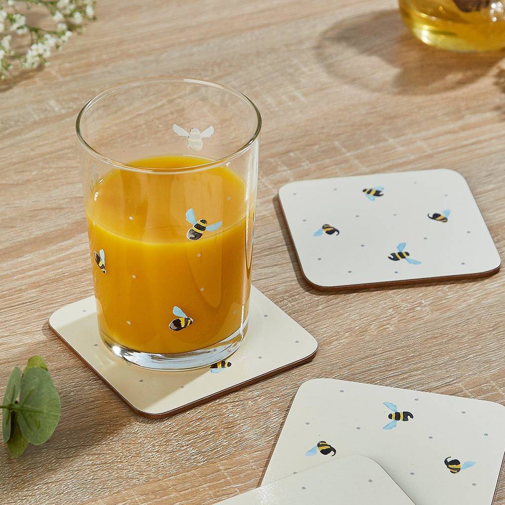 Набор стеклянных стаканов P&K "Sweet Bee", 520 мл (4 шт.)