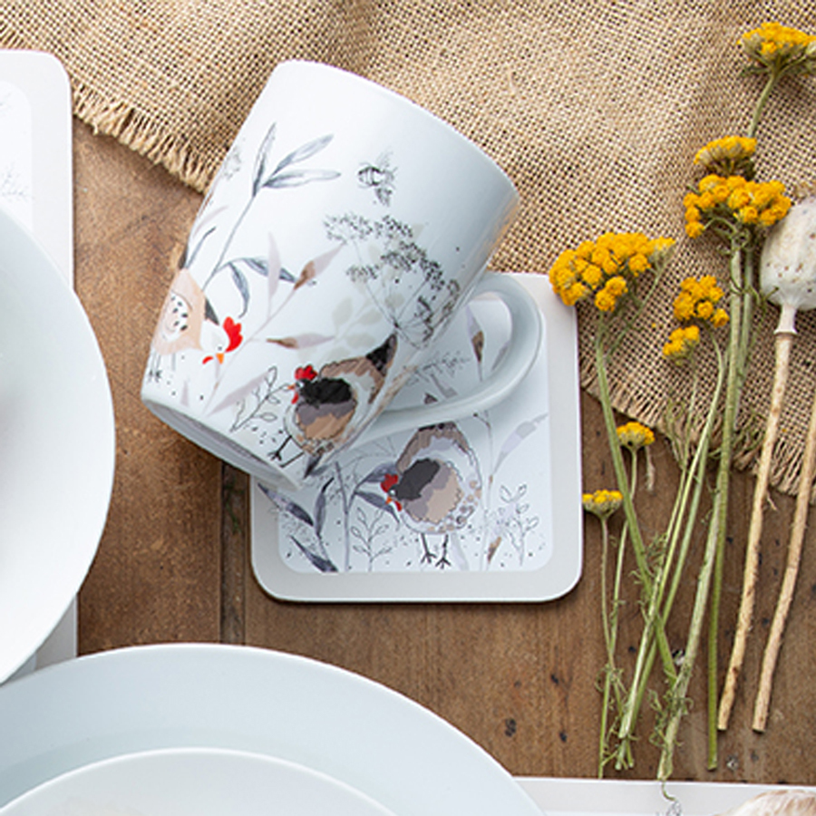 Кружка керамическая P&K Country Hens 380 мл