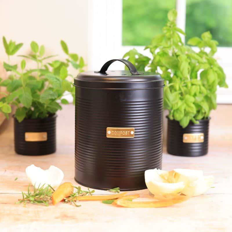 Контейнер для пищевых отходов Otto 2,5 л, черный
