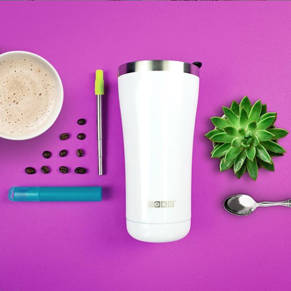 Термокружка Zoku 550 мл белая