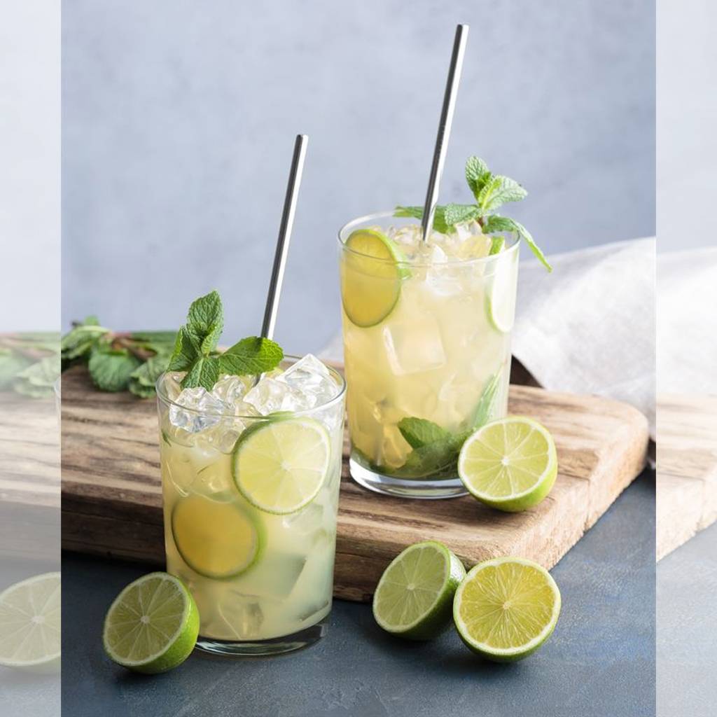 Набор из 6 соломинок из нержавеющей стали + ёршик