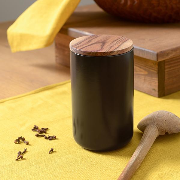 Банка для хранения керамическая Smart Solutions, 750 мл, черная