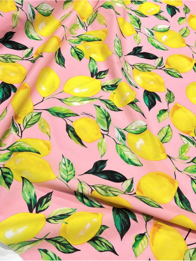 Cotton Lemons on pink
