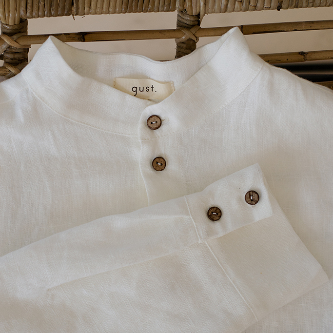 Men's shirt with stand collar
