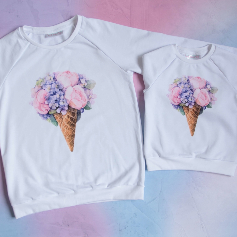 Свитшоты белый "Пион"