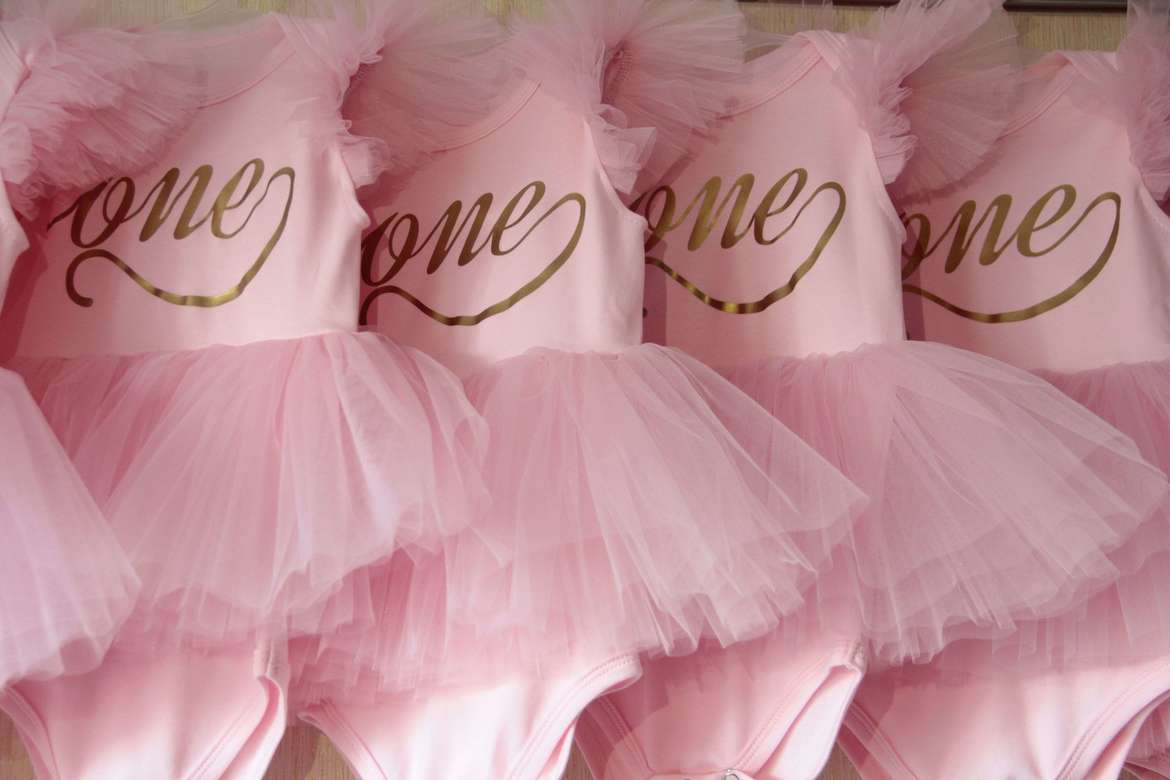 Платье-боди розовый "ONE"