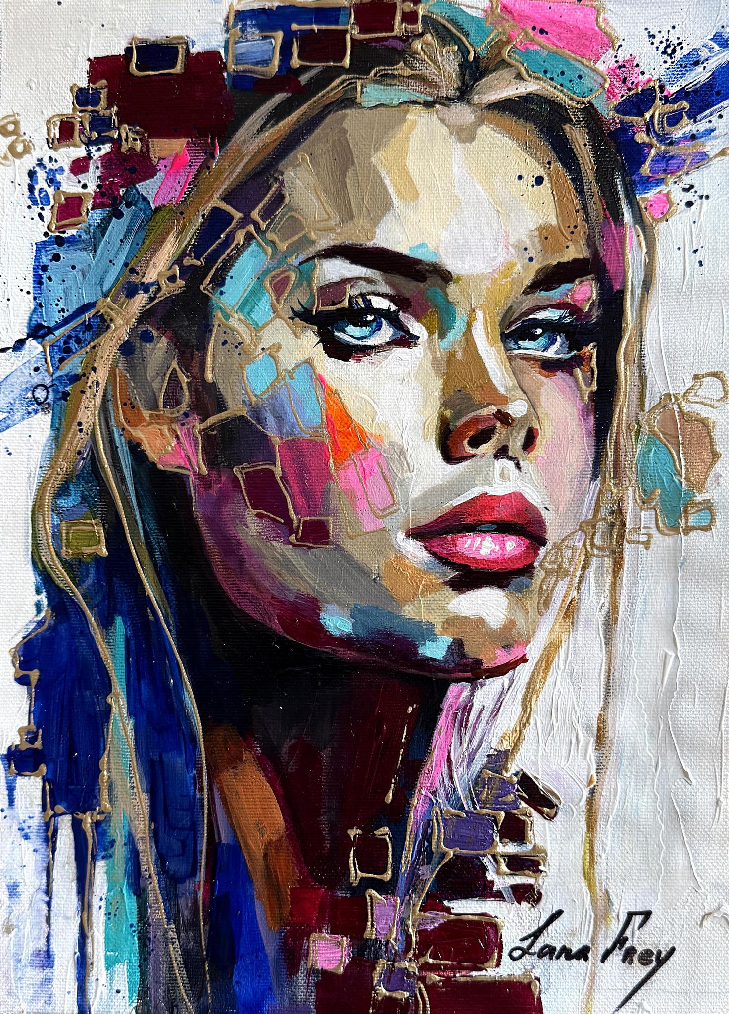 "Pink whisper, blue gaze" limited edition print