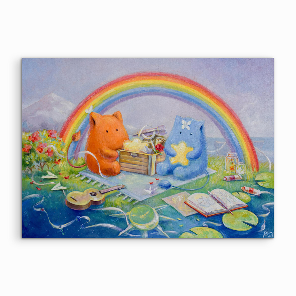 "Under the Rainbow of our Memories" 50x70 cm