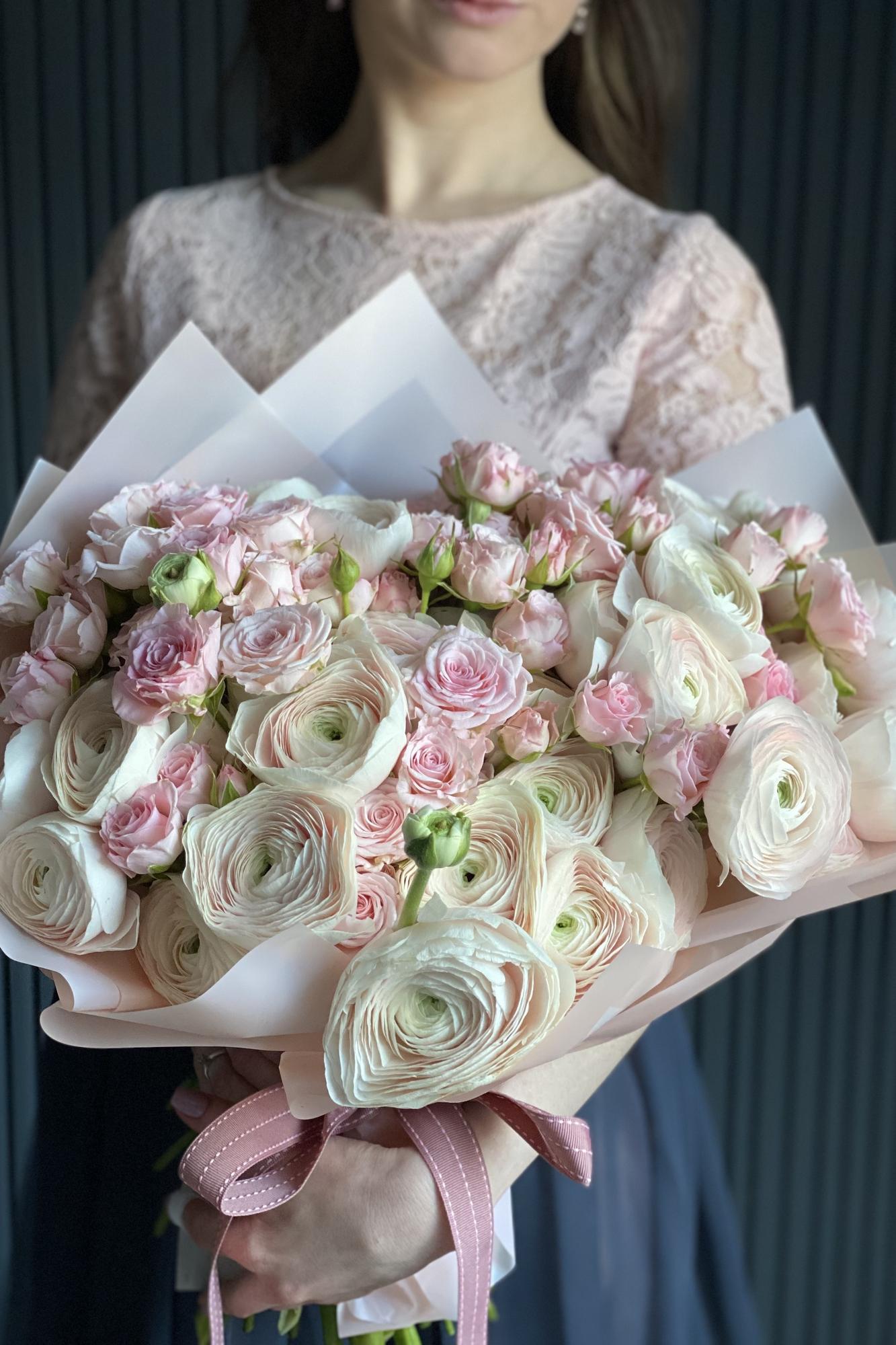 Daisy Duo Strauß "Rose-Ranunkel"