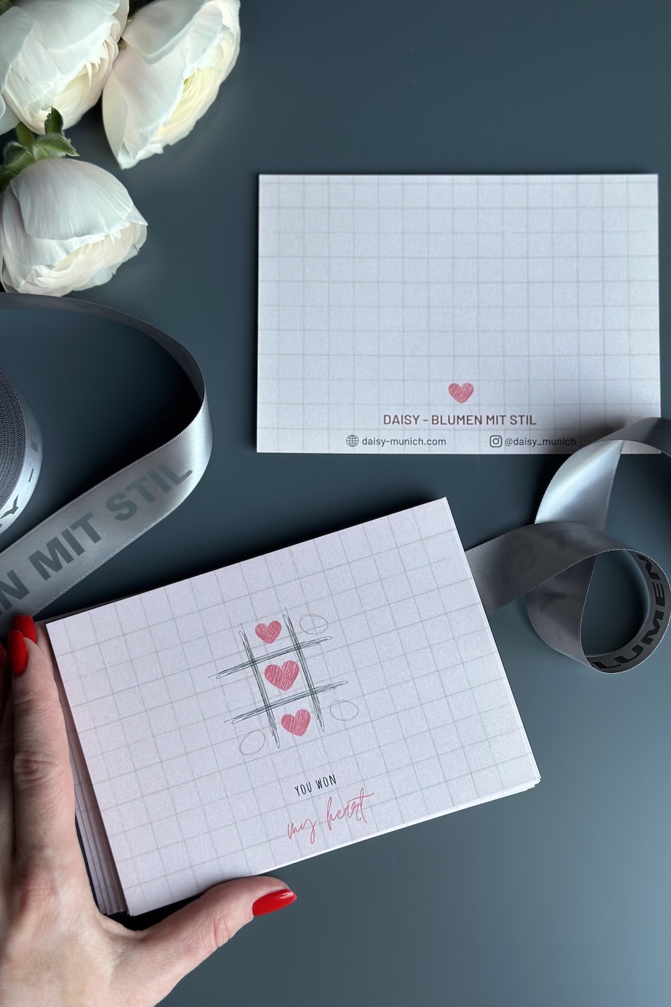 Daisy Postkarte "You won my heart"