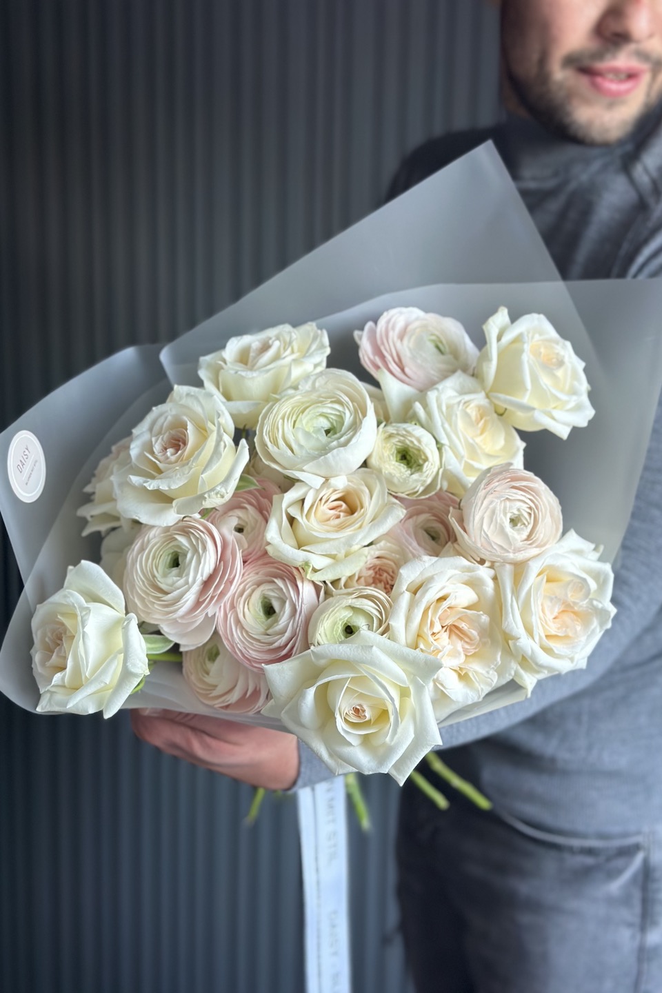 Daisy Duo Strauß "Ranunkel-Gardenrose"