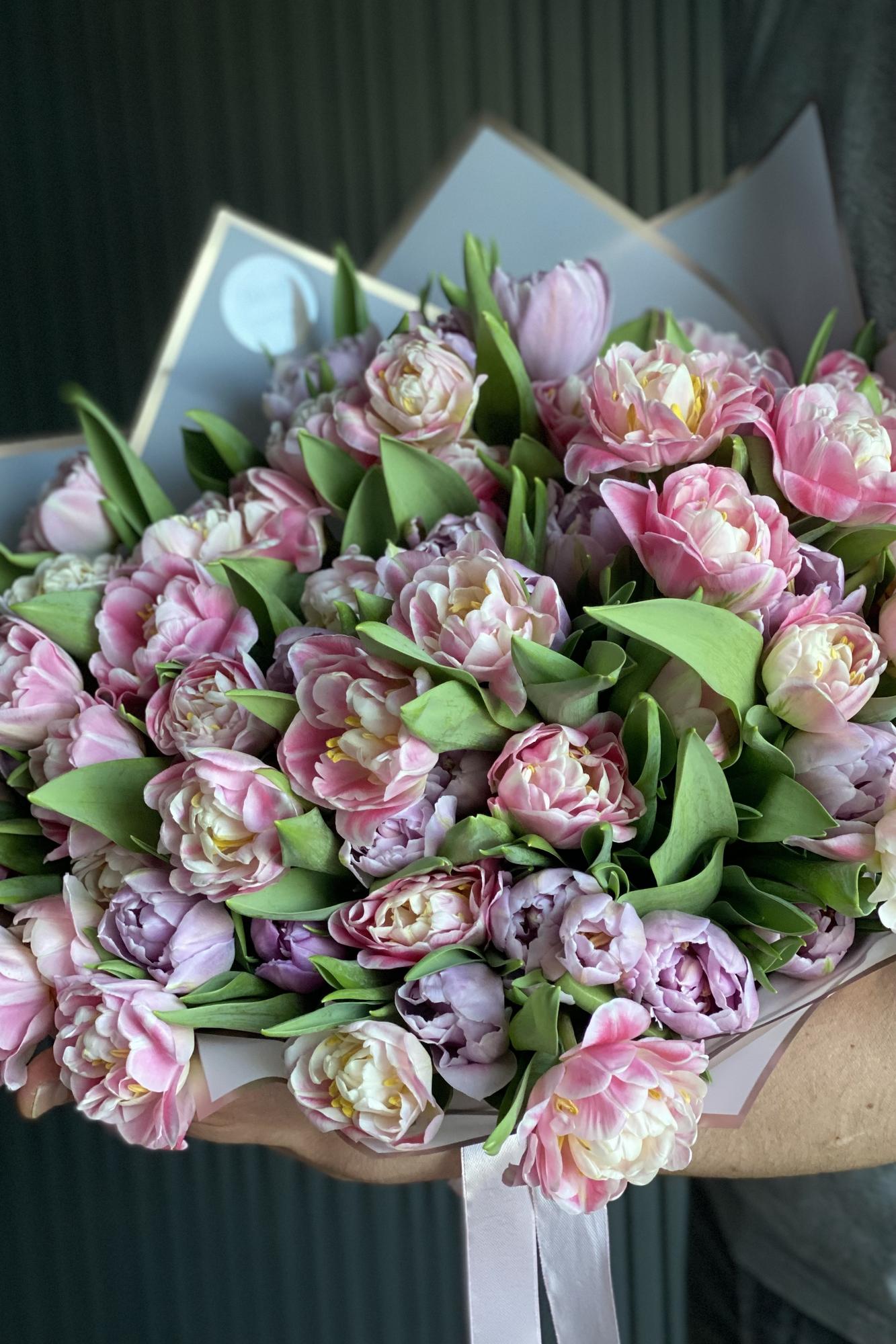 Daisy Duo Strauß "Tulpen Pink-Lila"