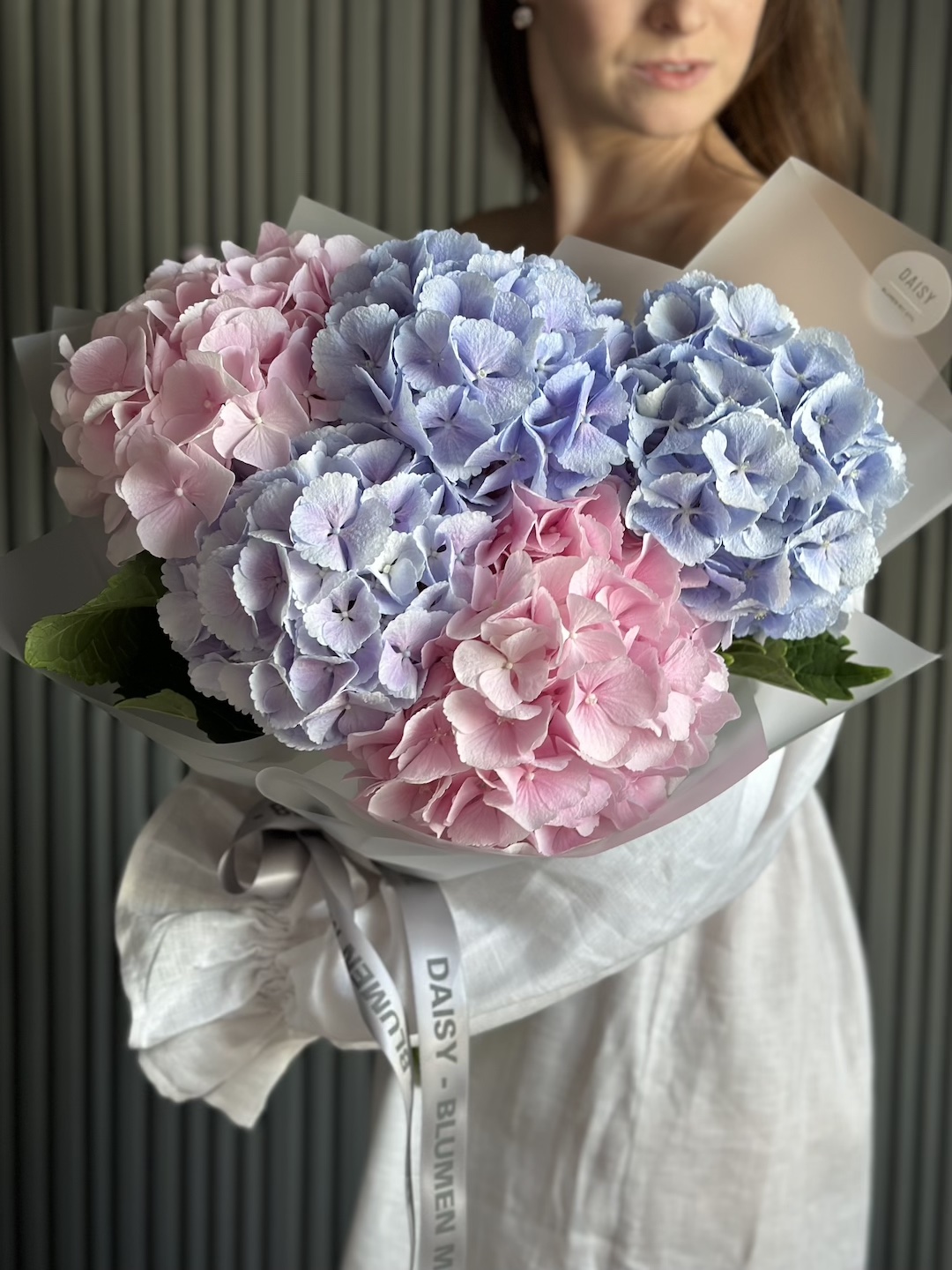 Daisy Mono Strauß "Hortensienwolke Pink-Blue"