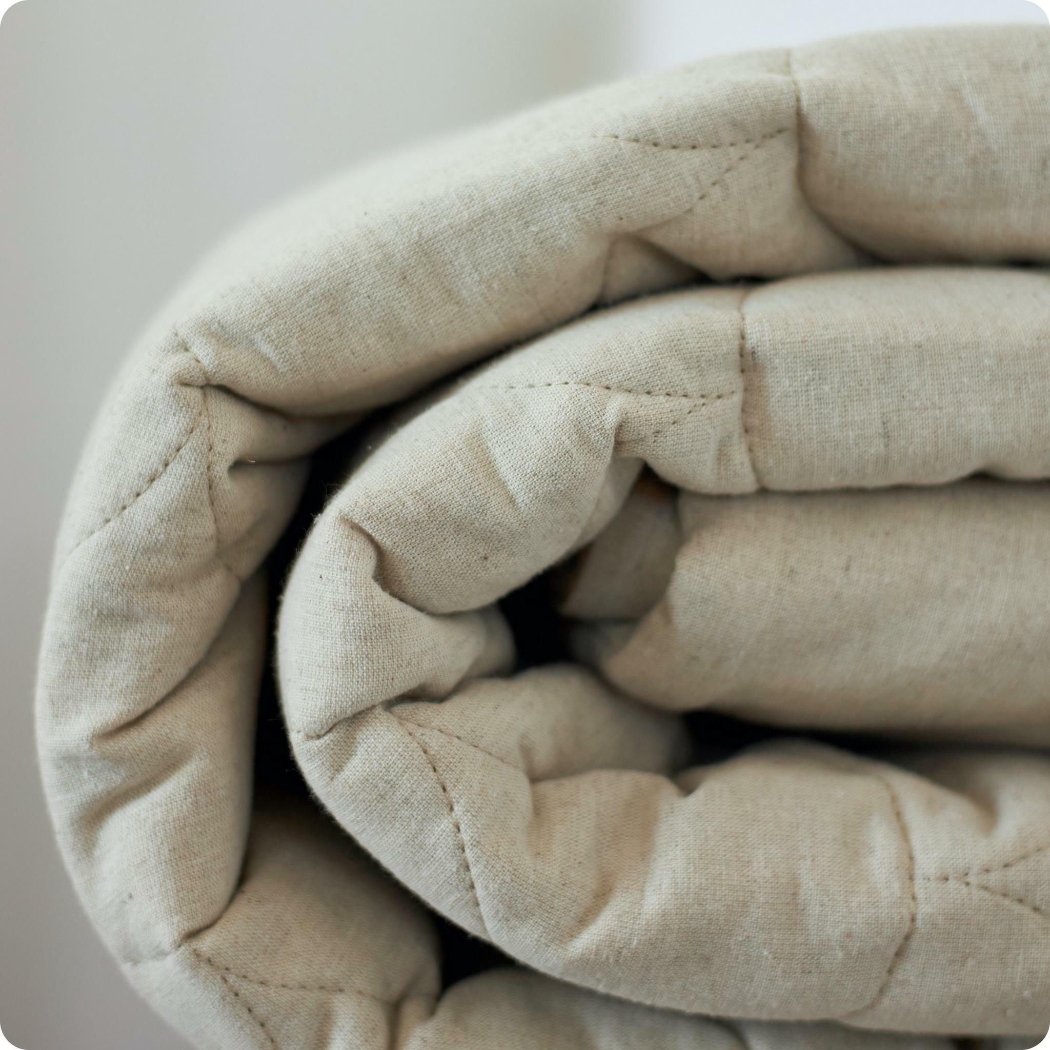 LINEN NATURE, покрывало на кровать стеганое льняное, цвет натуральный бежевый