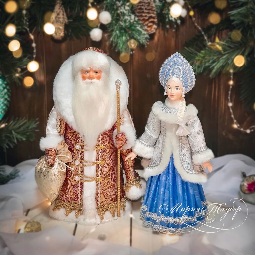 Игрушки под елку Дед Мороз и Снегурочка купить в интернет магазине Winter Story steklorez69.ru