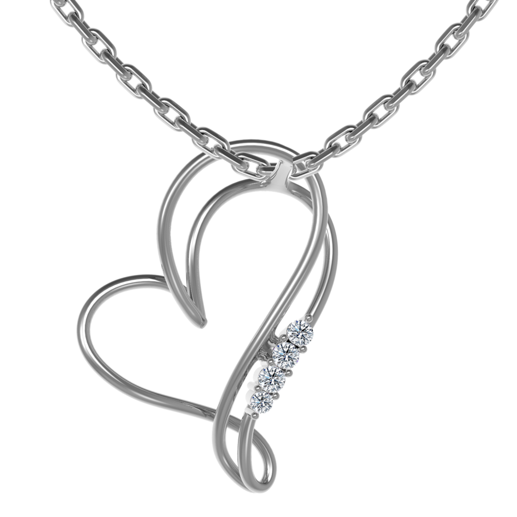 Підвіс Серце з діамантами