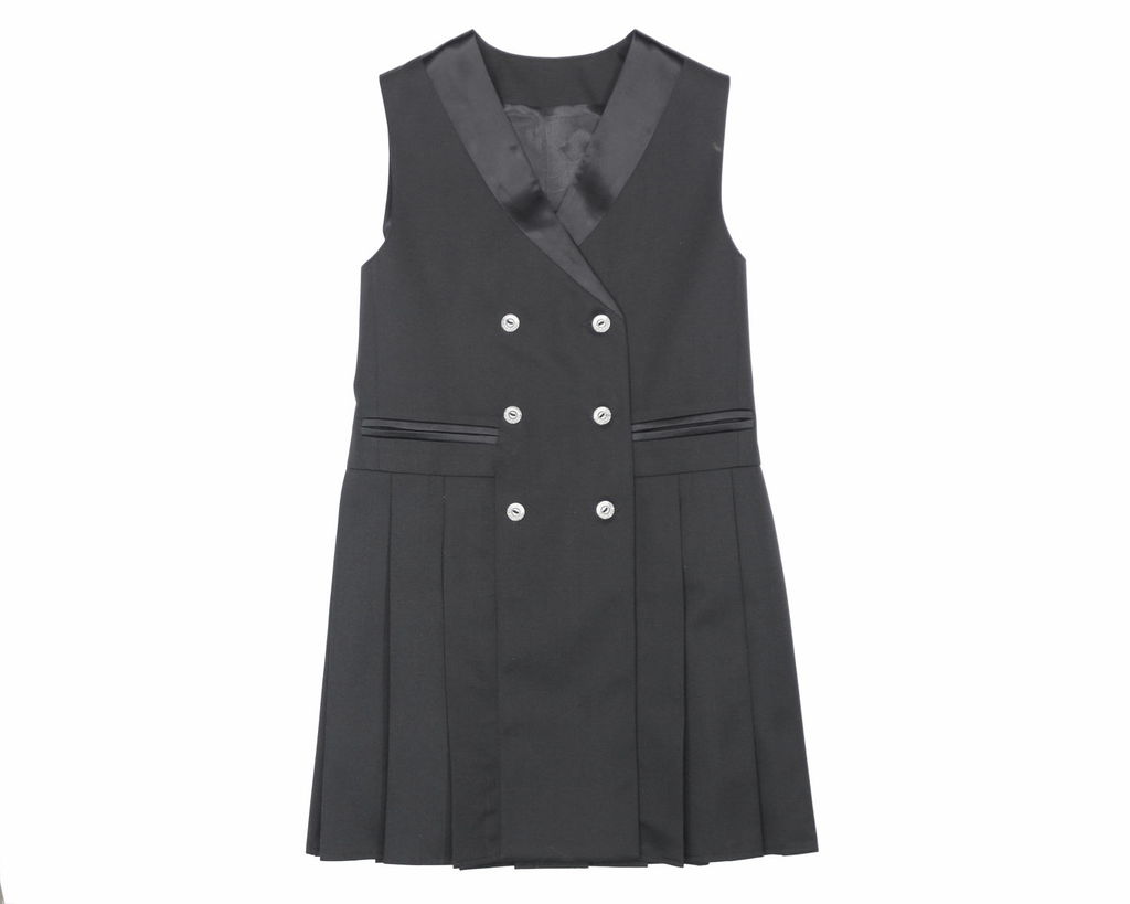 BLACK DOUBLE BREASTED PINAFORE, MODEL 135