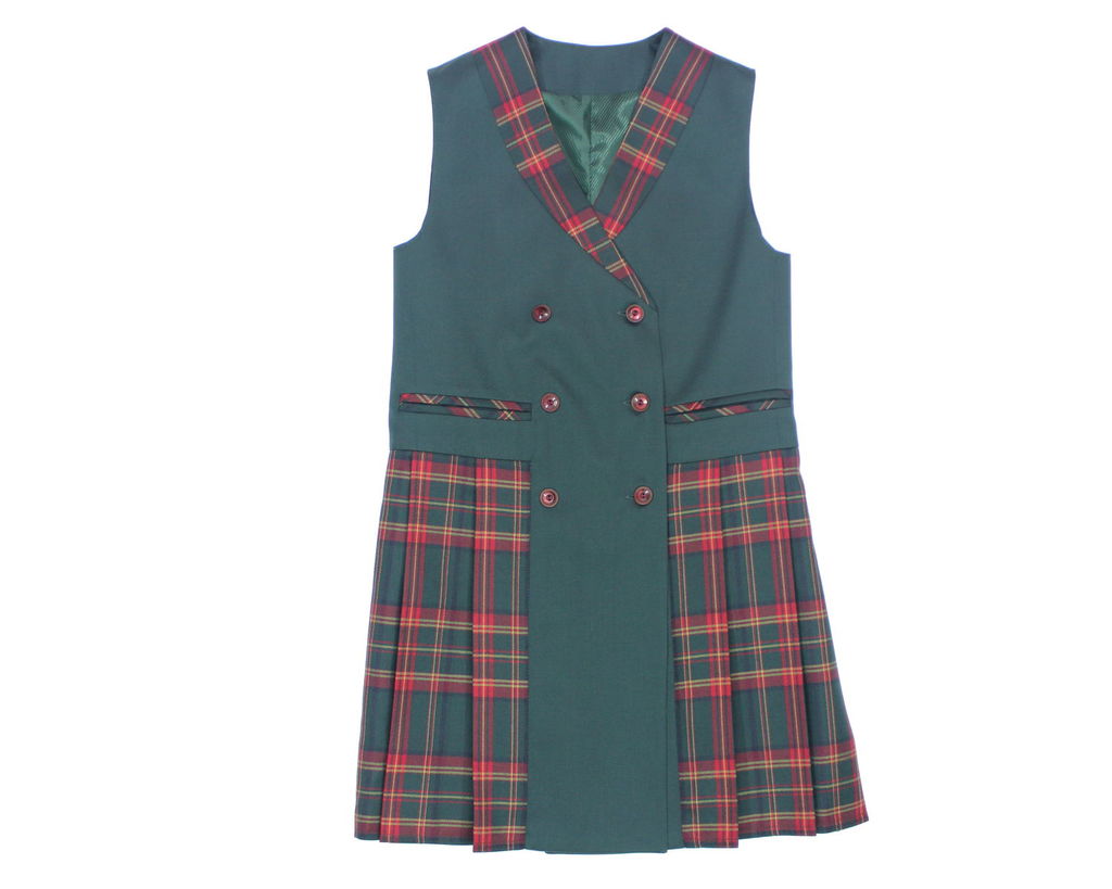 GREEN DOUBLE BREASTED PINAFORE, MODEL 135