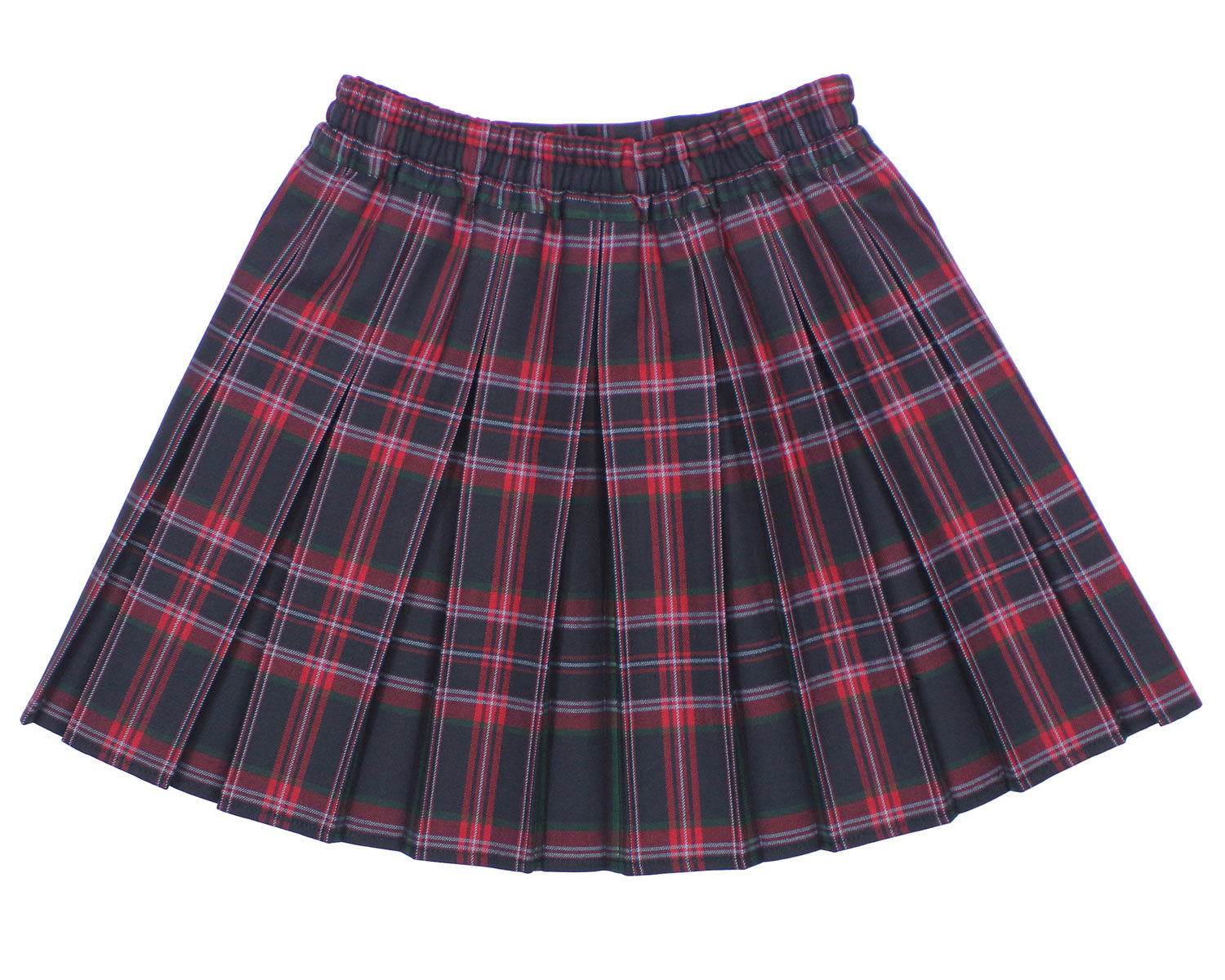 Plaid elastic hotsell waist pleated skirt