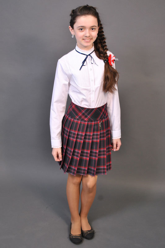 BURGUNDY TARTAN SKIRT MODEL 155