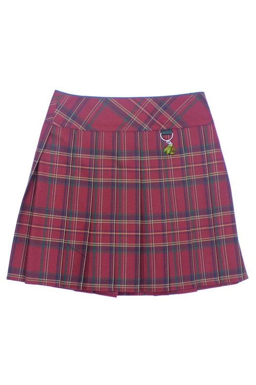 BURGUNDY TARTAN SKIRT, MODEL 155