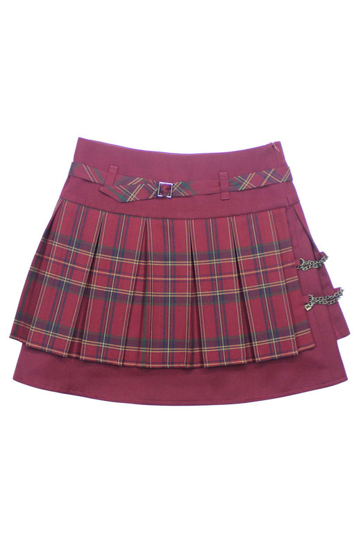 DOUBLE-LAYERED BURGUNDY SKIRT, MODEL 193