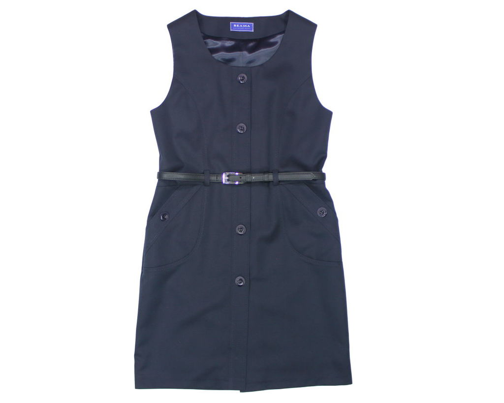 Navy tartan school pinafore fashion