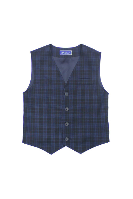 NAVY PLAID VEST FOR BOY, MODEL 003