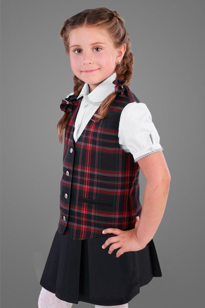 TARTAN VEST FOR GIRL, MODEL 103