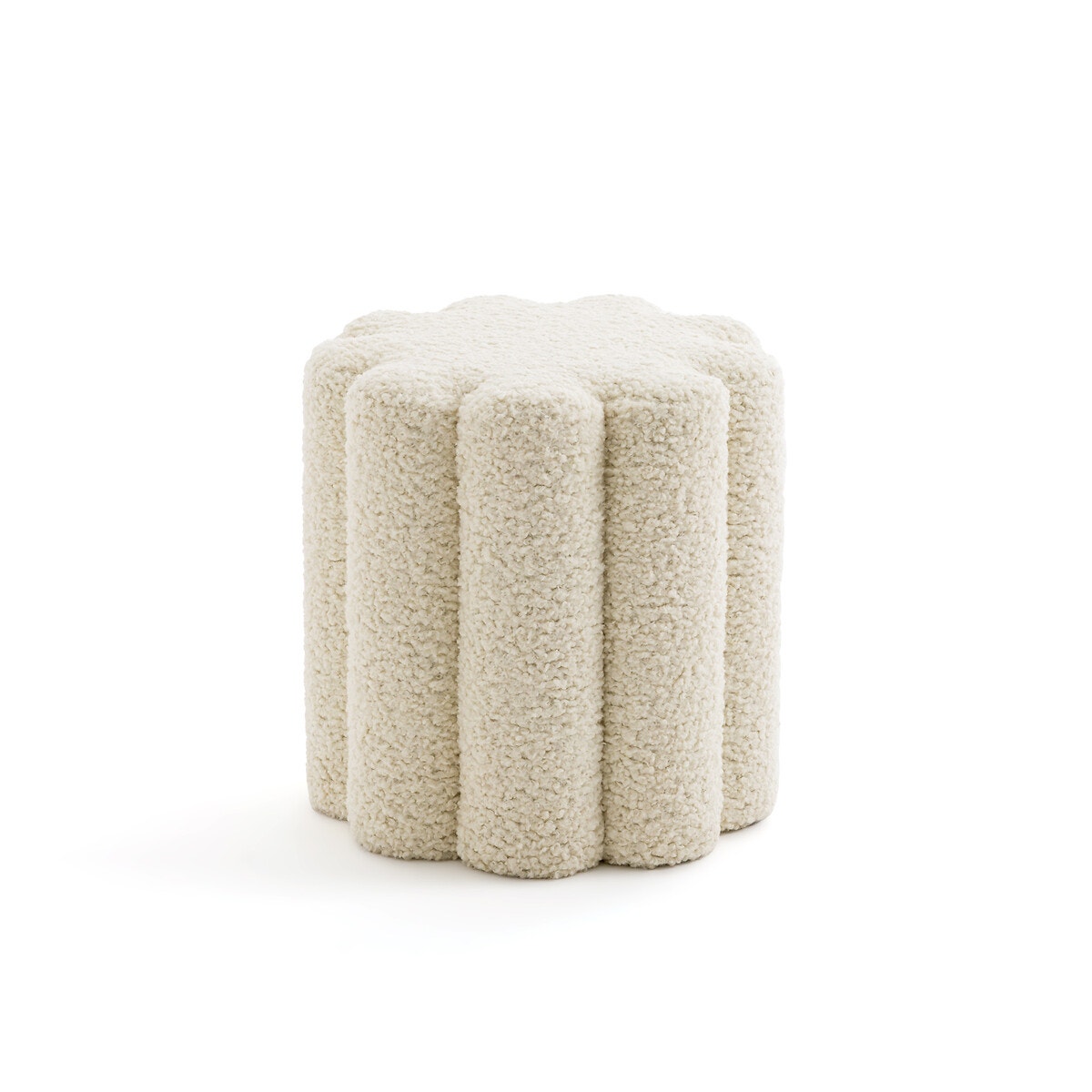 Пуф с буклированной обивкой (Экрю)