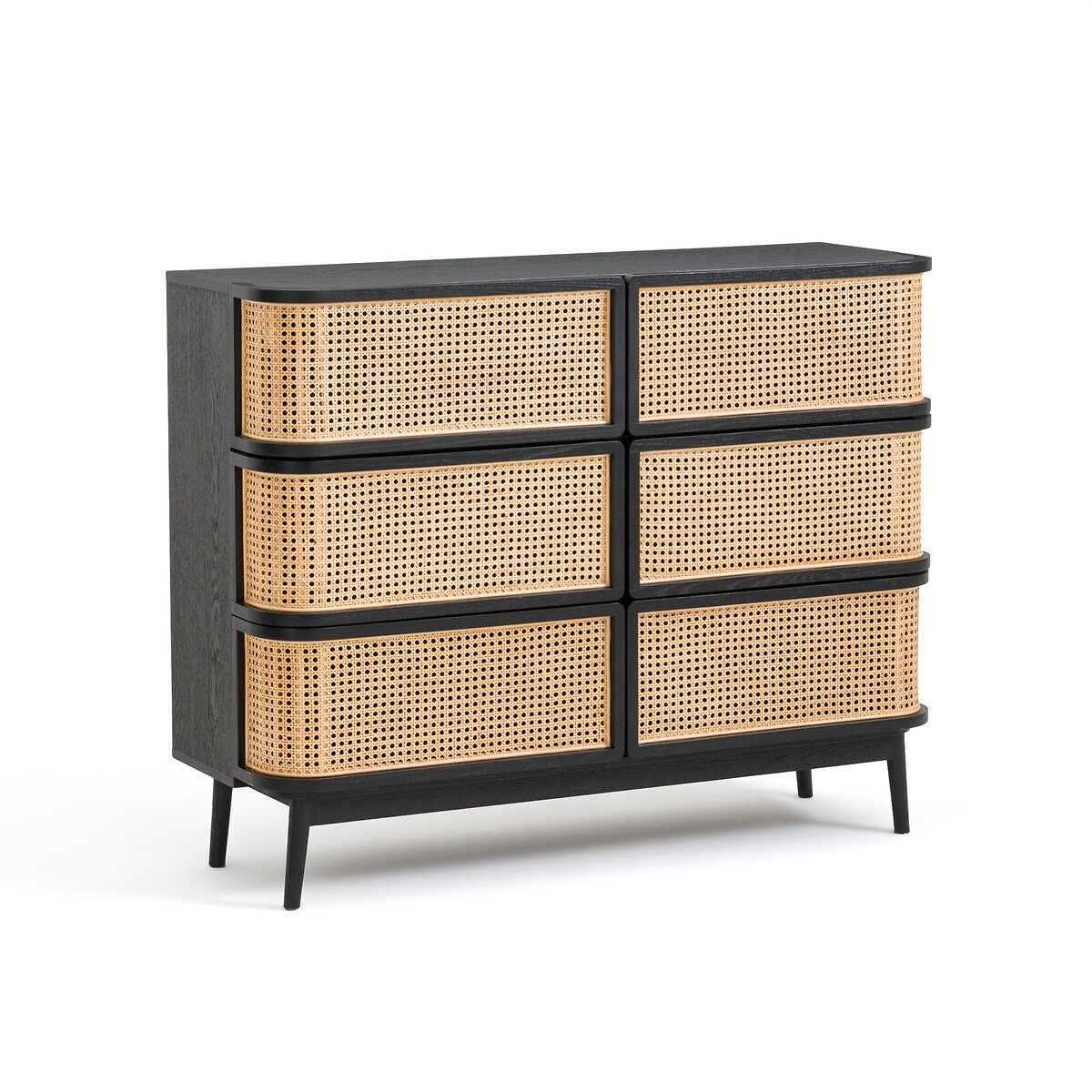 Комод с 6 ящиками из плетеного материала