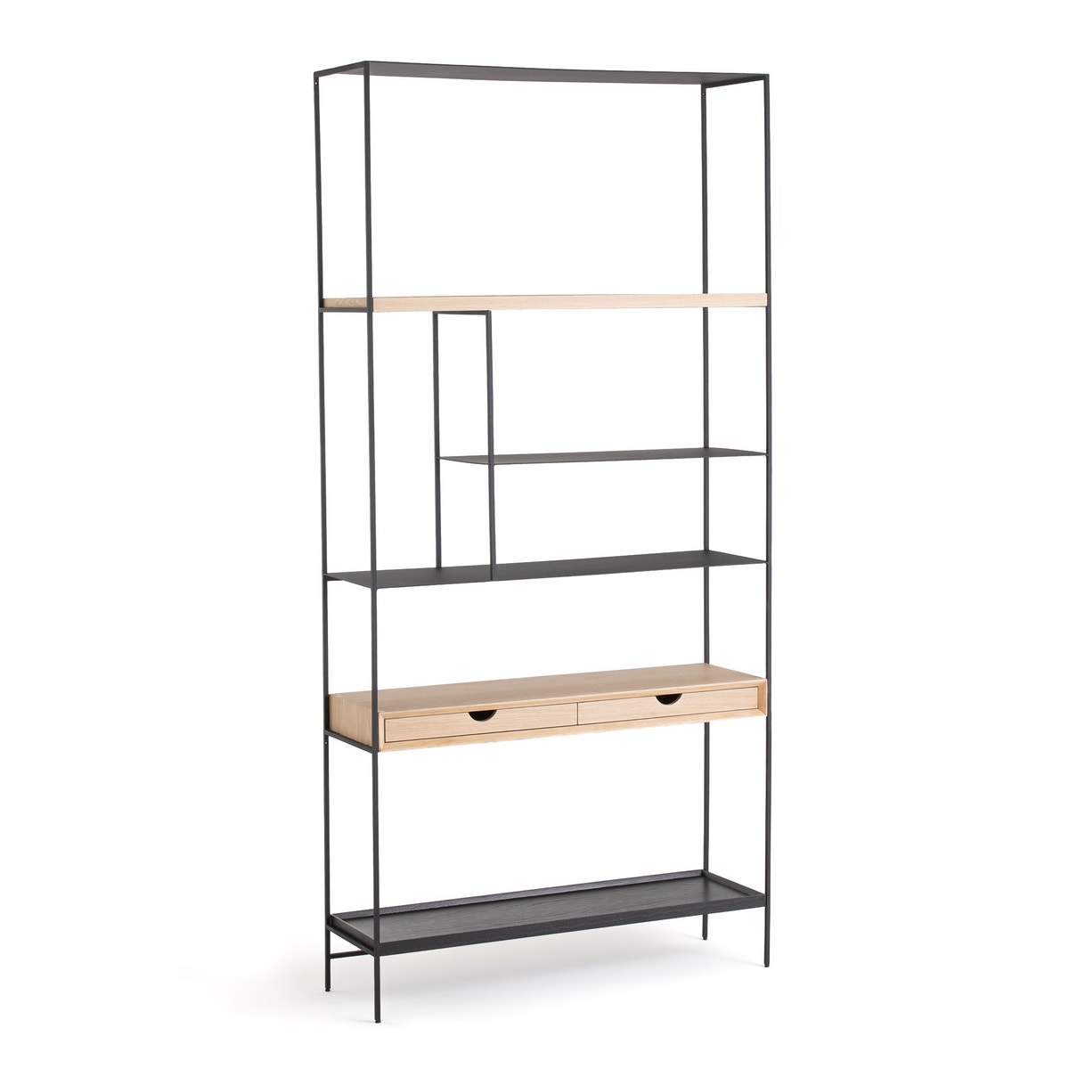 Шкаф книжный из металла и дуба