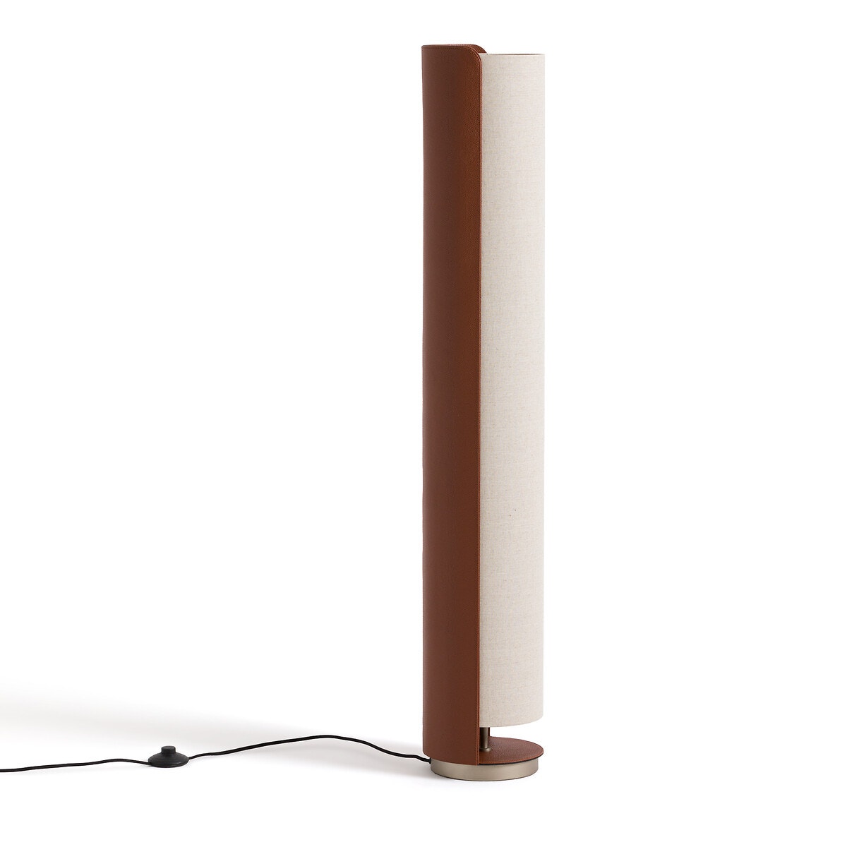 Светильник из искусственной кожи и льна