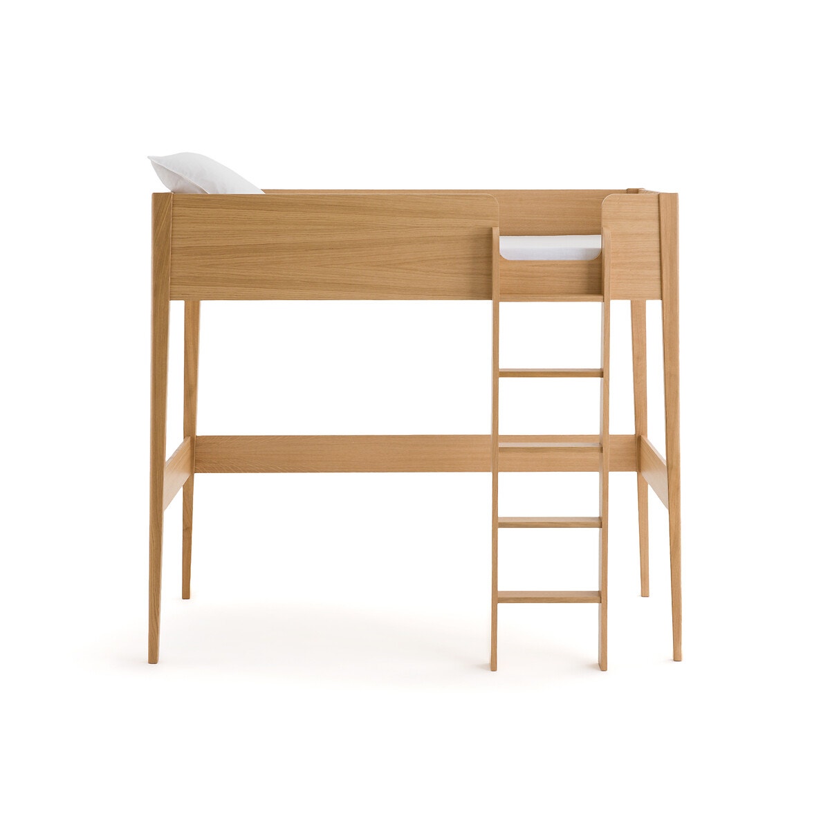 Кровать-чердак из шпона дуба с кроватным основанием