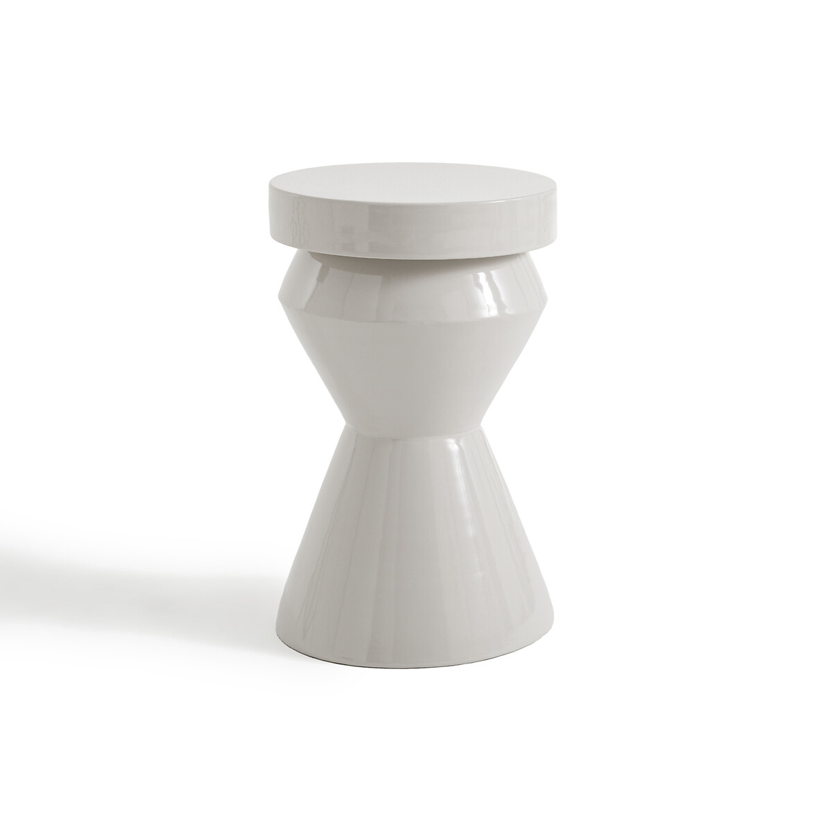 Столик диванный из металла (серо-бежевый)