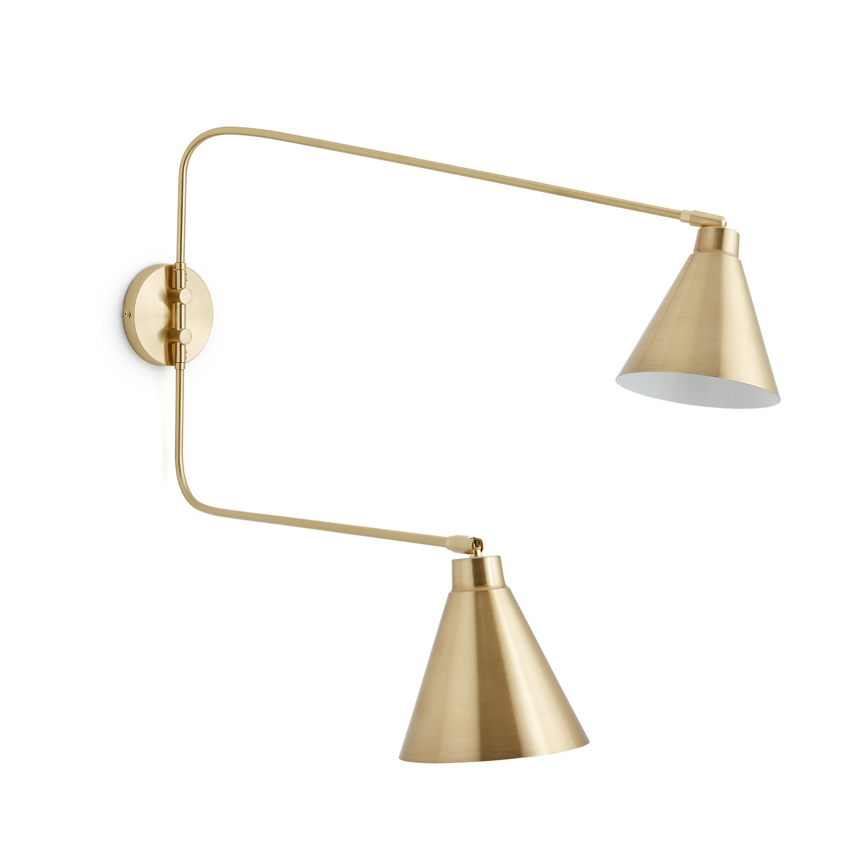 Бра на шарнире с двойным абажуром из железа