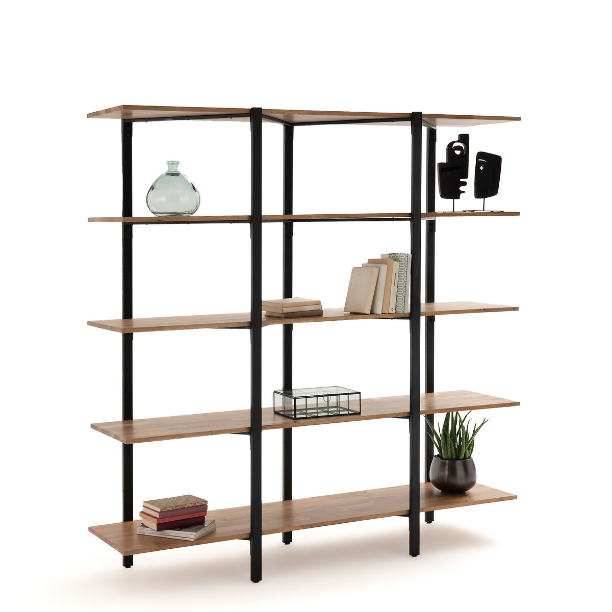 Этажерка большая из массива дуба и стали