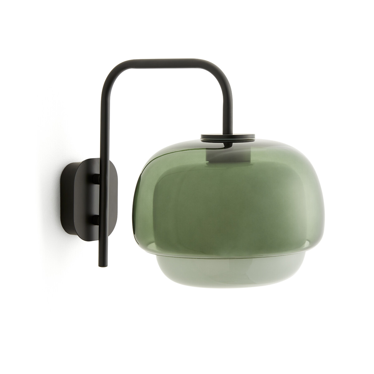 Светильник из цветного стекла и стали (зеленый)