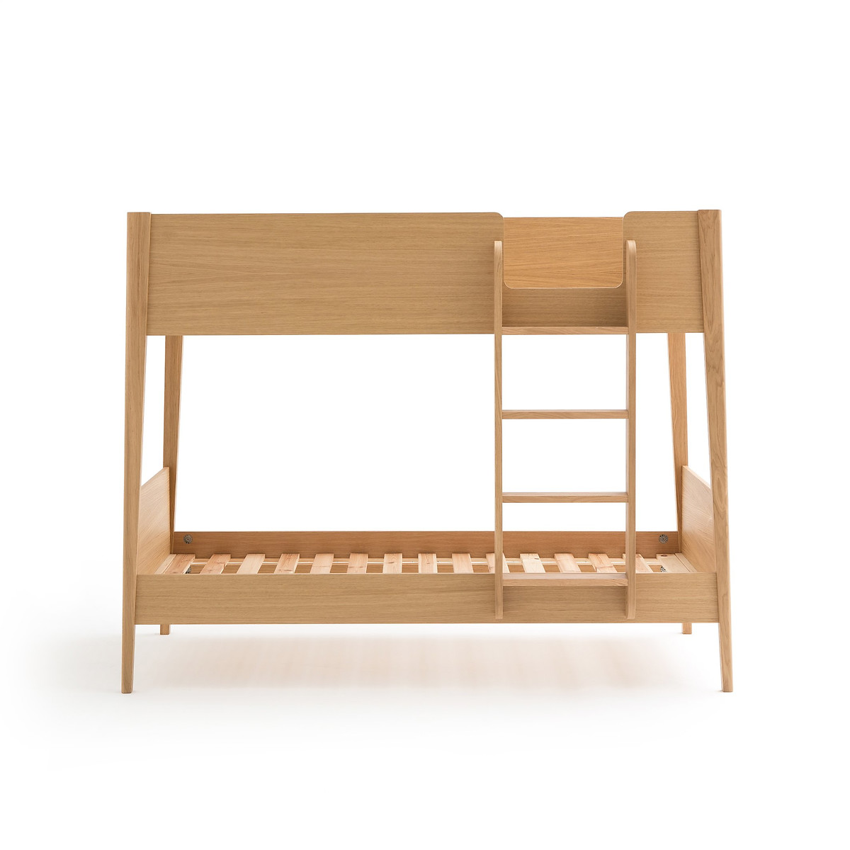 Двухъярусная кровать из шпона дуба с пружинным блоком